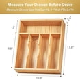 thumbnail image 6 of Bamboo Kitchen Drawer Organizer, 11 Inch Silverware Utensils Tray Holder with Grooved Dividers, 2.4" High Wood Caddy for Flatware Cutlery Knives, 6 of 6