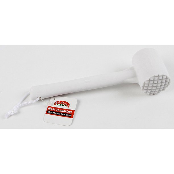 Meat Tenderizer 2" X 2" X 10" Plastic White, Tenderize or flatten a