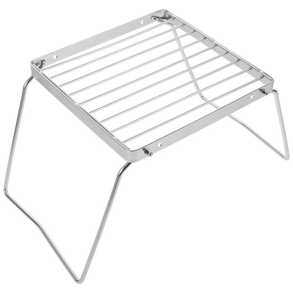 Stainless Steel Folding Campfire Grill Stand Multi-Functional BBQ Rack for Outdoor Use Folding Campfire Grill Bbq Rack For Camping Outdoor Picnics Grilling Stand
