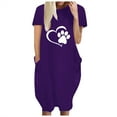 thumbnail image 1 of Robe avec Poches pour Femmes Mode Femmes Ample Imprimé Cœur Col Rond Poches Décontractée Manches Courtes Robe Robe avec Manches pour Femmes Robe Décontractée pour Femmes Robe Courte pour Femmes, 1 of 4