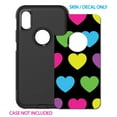 thumbnail image 2 of DistinctInk Custom SKIN / DECAL compatible with OtterBox Commuter for iPhone XS MAX (6.5" Screen) - Black Multi Color Hearts, 2 of 5