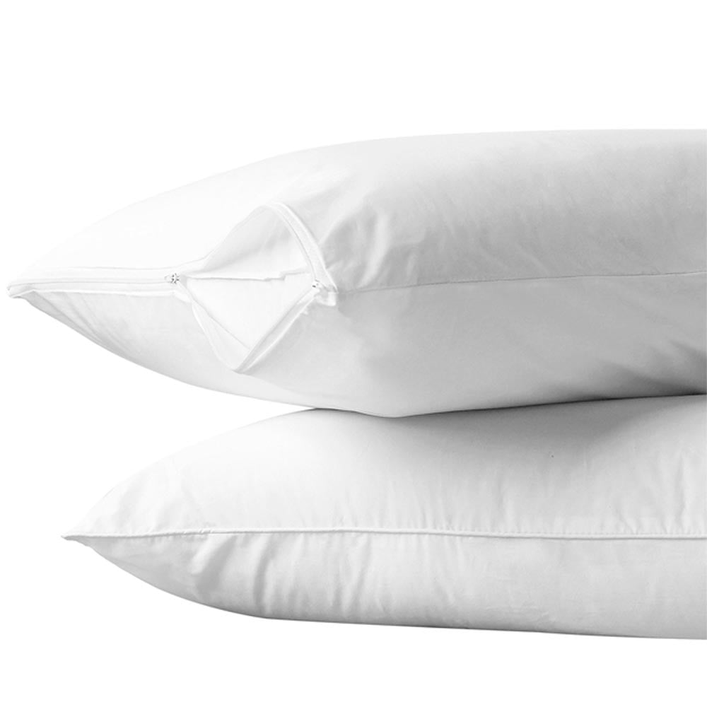 2 X Plastic Pillow Cover Case Waterproof Zippered Cover Allergy