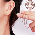thumbnail image 4 of Hypoallergenic Big Circle Simple Jewelry 925 Sterling Silver Huggie Hoop Earring, 4 of 8