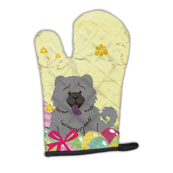 Carolines Treasures BB6139OVMT Easter Eggs Chow Chow Blue Oven Mitt Large multicolor
