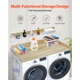 thumbnail image 2 of VEVOR Washer Dryer Countertop with 2-Tier Shelf, 54" x 27" Wooden Washer and Dryer Countertop with Anti-Slip Pads, Water-Resistant Laundry Topper Cover for Laundry Room Organization and Storage, Oak, 2 of 8