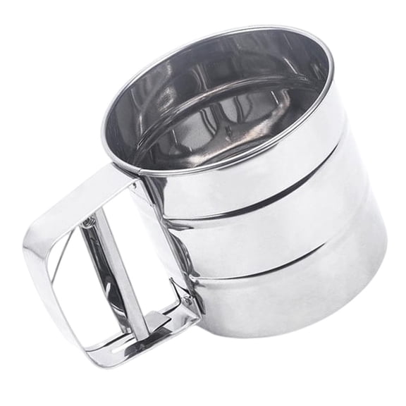 1Pack Metal Sifter Cup Stainless Steel Handheld Flour Sieve for Baking Cooking