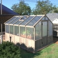 thumbnail image 2 of VEIKOUS 8 x 10ft Walk-in Wood Greenhouse W/ Polycarbonate Panels, Adjustable Roof Vents, Light Mocha Brown, 2 of 16