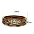 thumbnail image 2 of IP Coffee light Stainless Steel Ring with AAA Grade CZ in Clear for Women Clear Stone Color Style TK2963 Size 7, 2 of 5