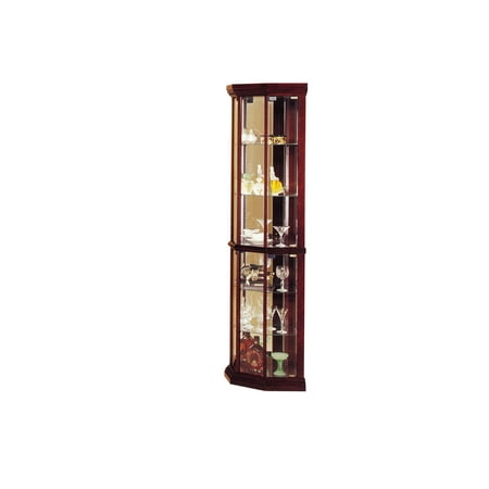 Acme Huxley Corner Curio Cabinet Cherry Walmart Com