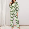 thumbnail image 2 of Balery Christmas Trees Conjunto de Pijama con Estampado para Mujer, Conjunto de Dos Piezas con Manga Larga, Ropa de Dormir Suave con Bolsillos, Pijamas Cómodos-Small, 2 of 7