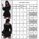 thumbnail image 4 of Mono de manga larga con hombros descubiertos para mujer, pantalones cortos, mono con volantes, 4 of 4