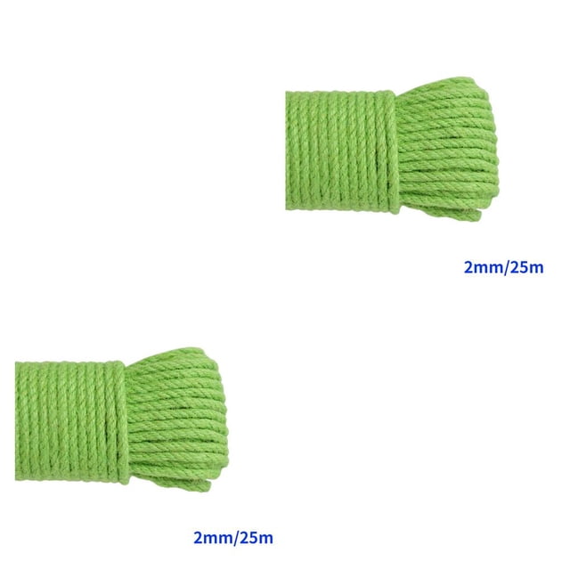 Langgg Color Hemp Rope Roll Making Tool 100 Cotton rope colorful twine macrame cord string thread Handmade String accessory DIY cord green 2mm x 25m 2Set