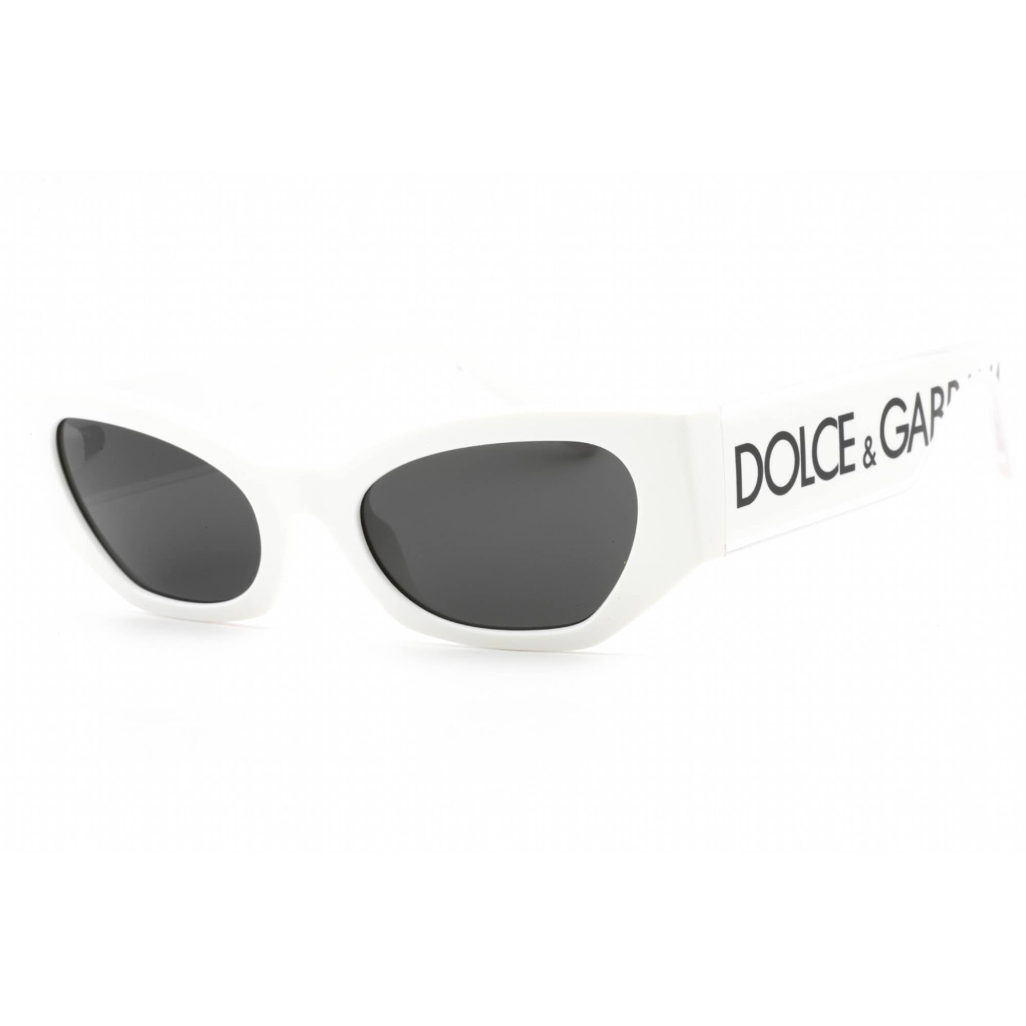 Dolce & Gabbana DG 6187 Womens Rectangle Sunglasses, White 