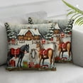thumbnail image 2 of COMIO Throw Pillow Cover Horses Pillowcase Decoration Farmhouse Santa Horses Throw Pillow Cover for Car Sofa Office Home Decoration.2pc, 2 of 6