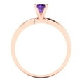 thumbnail image 4 of Solitaire Engagement Ring for Women - 0.5ct Natural Amethyst in 14K Rose Gold Promise Ring, 4 of 6