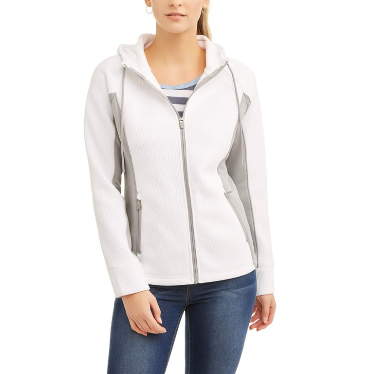 Swiss tech women's waffle knit tech deals fleece hooded jacket