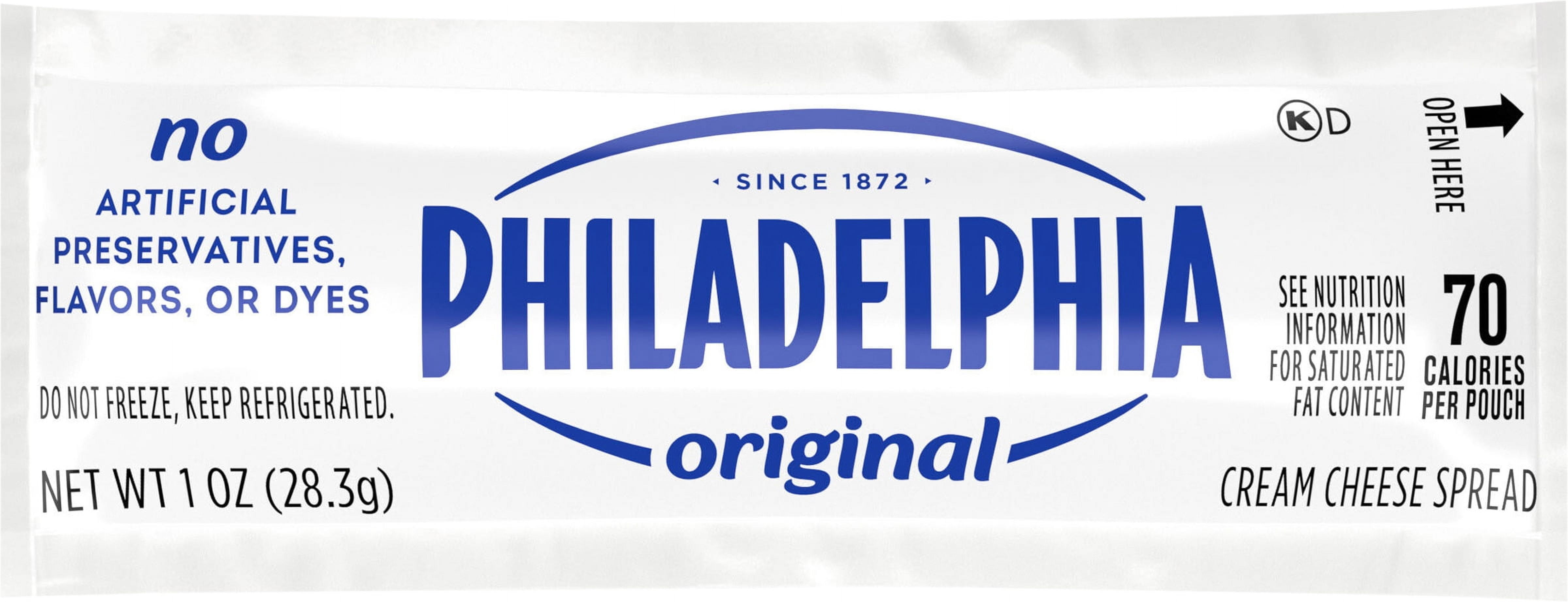 Philadelphia Original Cream Cheese Spread, 1 Ounce -- 100 per Case.