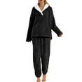 thumbnail image 2 of UVN Winter Pajamas for Women Fuzzy Loungewear Sets Ladies Fleece Long Sleeve Tops and Long Pants 2 Piece Sleepwear, 2 of 8