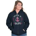 thumbnail image 5 of Breast Cancer Ribbon Anchor in Hope Zip Hoodie Sweatshirt Women Brisco Brands X, 5 of 6
