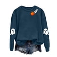 thumbnail image 5 of Duqingm Halloween Shirts for Women Cute Ghost Graphic Crewneck Sweatshirts Oversized Long Sleeve Spooky Pullover Sweaters,S, 5 of 5