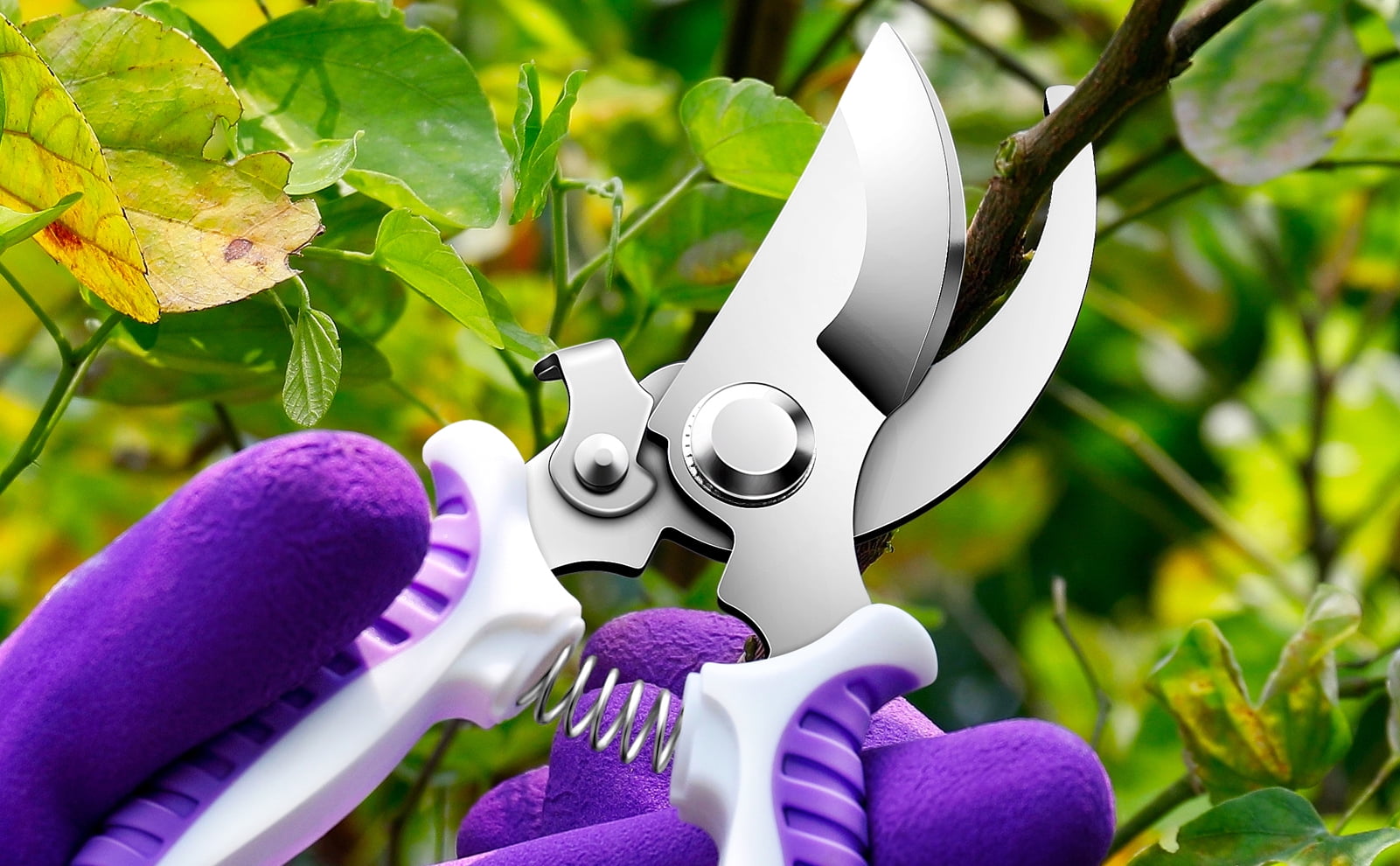 MEPEREZ Garden Clippers, Premium German Pruners, Work 3 Times easier, Profession Anvil Pruning Shears, Cutting Rose, Flower, Hedge, Stem, Tree