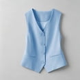 thumbnail image 2 of Women's Slim Fit Sleeveless Vest Cardigan with Buttons – Lightweight Layering Crop Top for Casual Wear, Office Outfits & Spring Summer – Solid Color Button-Down Vest, 2 of 3