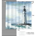 thumbnail image 4 of Nautical Shower Curtain Ocean Shower Curtain Blue Lighthouse Bathroom Decor Polyester Fabric, 72x72inch, 4 of 5