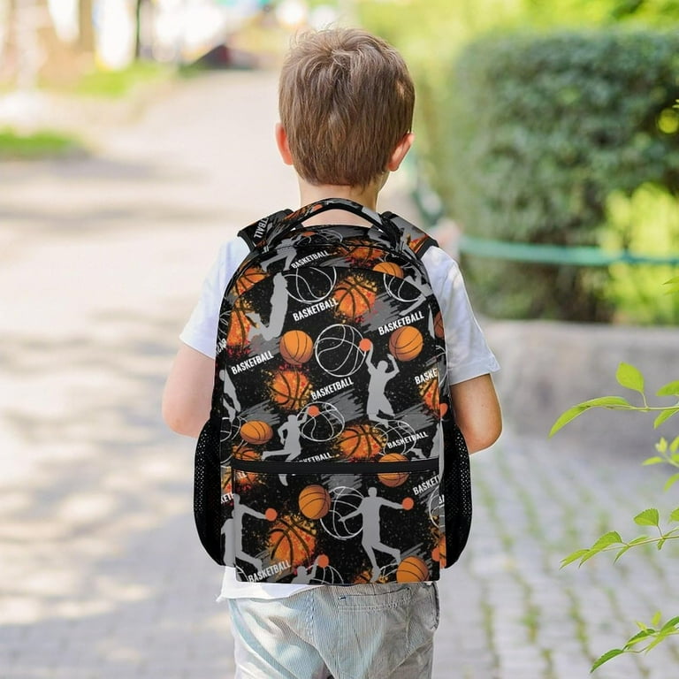 Basketball Backpack for Boys 16 Inch Black Backpacks for School Cute Lightweight Bookbag for Kids Walmart