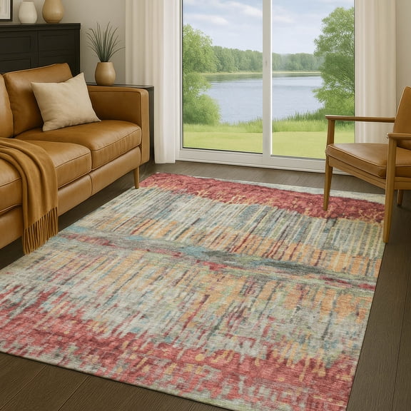 Addison Rugs Chantille Indoor/Outdoor Transitional Abstract Coral Machine Washable Rectangle Rug, 10' x 14'
