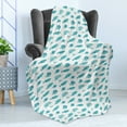 thumbnail image 4 of Fish Soft Flannel Fleece Throw Blanket, Doodle Artwork of Ocean Animal Silhouettes Aquatic Underwater Life, Cozy Plush for Indoor and Outdoor Use, 70" x 90", Mint Green White, by Ambesonne, 4 of 5
