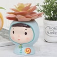 thumbnail image 5 of Toystoory Dibujos animados creativos Cabeza grande Muñeca Arte Maceta Linda Chica de dibujos animados Planta suculenta Maceta Escritorio Artesanía Bonsai Decoración del hogar No.2 Toystoory HA026773-02, 5 of 5