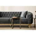 thumbnail image 5 of Modern Grey and Gold Loveseat | Used in Primary Living Space | Button - Tufted Velvet | Balance of Style and Comfort, 5 of 5