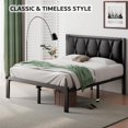 thumbnail image 4 of ipormis Queen Size Metal Platform Bed Frame,Faux Leather Button Tufted Headboard&12" Underbed Storage, No Box Spring Needed, Easy Assembly, Black, 4 of 8