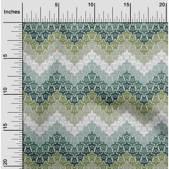 oneOone Cotton Cambric Dark Teal Green Fabric Turtle Block Quilting Supplies Print Sewing Fabric By The Yard 56 Inch Wide