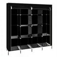 thumbnail image 4 of 67" Clothes Closet, Bingkers Portable Wardrobe Clothes Storage Rack 12 Shelves 4 Side Pockets Black, 4 of 7