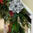 thumbnail image 4 of HAOSHICS 25 Pcs Poinsettias Artificial Christmas Flowers Decorations,Glitter Poinsettia Flowers for Wedding Home Christmas Tree Ornaments with Clips(Red), 4 of 16