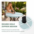 thumbnail image 4 of Round Outdoor Tablecloth with Umbrella Hole and Zipper, Aqua Striped Tablecloth with Elastic Waterproof, Teal Ombre Farmhouse Stripes Patio Table Covers for 45" - 54" Picnic Pool Tables, 4 of 9