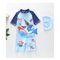 thumbnail image 6 of Bellafa Baby Boys Zipper Swimsuit Rash Guard Sets UPF 50+ One Piece Bathing Suit with Hat 1-7Y Toddler Beach Surf Swimwear, 6 of 7