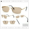 thumbnail image 2 of Minimal Narrow Rectangle Metal Rim Dad Fashion Sunglasses Gold - Brown, 2 of 8