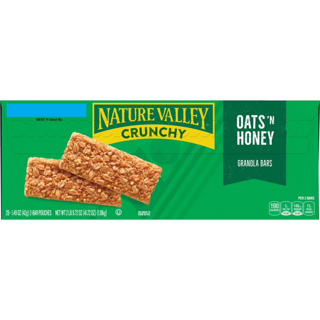 Nature Valley Crunchy Granola Bars, Oats 'n Honey, 56 Bars, 41.72 OZ (28 Pouches)