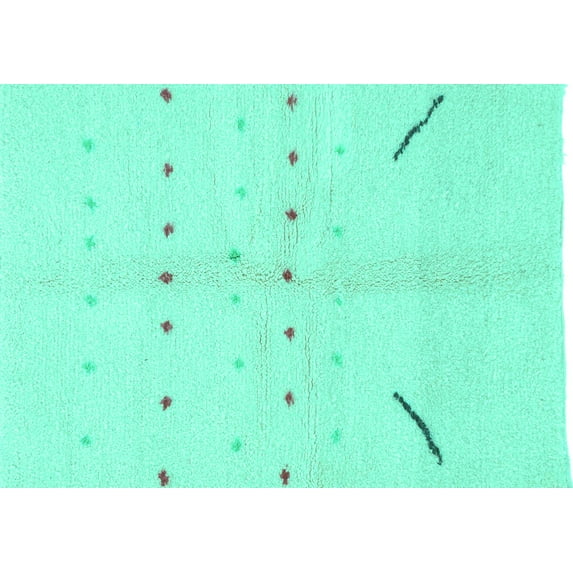 Ahgly Company Indoor Rectangle Solid Turquoise Blue Modern Area Rugs, 7' x 9'