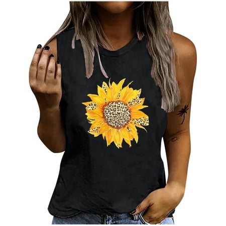 

YFPWM Trendy Summer Crop Tops for Women 2022 Petite Tops Silk Blouse Nursing Tops Bustier Tops Sleeveless Print Shirt Thin Vest