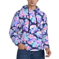 thumbnail image 2 of Uemuo pinkk flower crystal Skull Pattern Men's Hoodie - Casual Pullover Hoodie with Kangaroo Pocket, Stylish Hooded Sweatshirt for Everyday Wear-3X-Large, 2 of 7