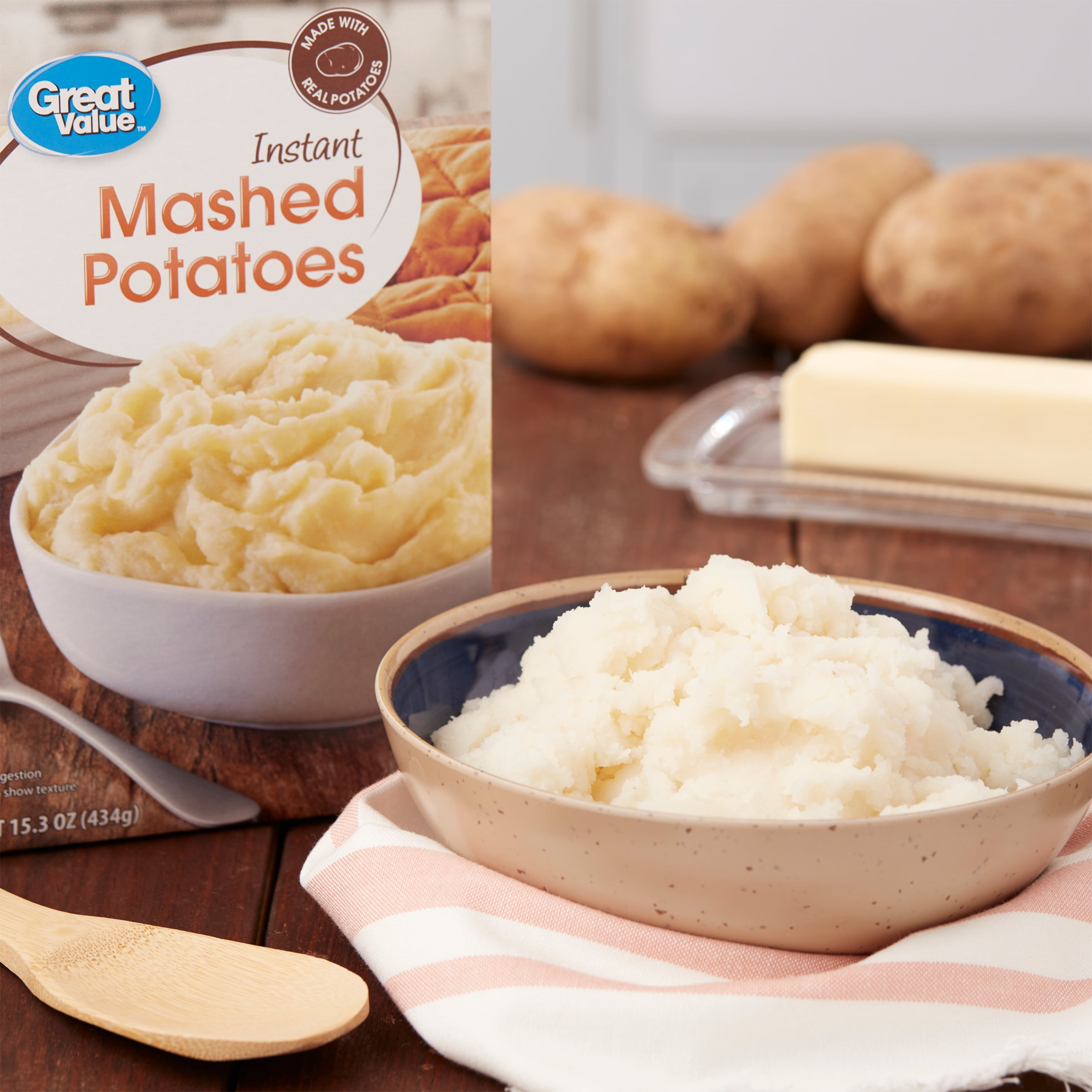 Great Value Instant Mashed Potatoes, 15.3 oz
