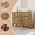 thumbnail image 3 of Modern Wooden 6 Drawer Dresser with Deep Drawers for Bedroom, Living Room and Entryway, 3 of 8