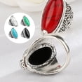 thumbnail image 3 of Girl Alloy Fashion Bohemia Ethnic Style Holiday Gift Simple Design Ring Personalized Decoration Rings Jewelry Portable Dressing Up Accessory for Blue, 3 of 6