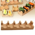 thumbnail image 2 of Sushi Display Stand, Sushi Serving Tray, E Wooden Temaki Sushi Roll Holder Display Stand with 4 Slots for Home Restaurant Use, by Goohae, 2 of 9