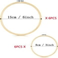 thumbnail image 3 of 12 Pieces Embroidery Hoops, Bamboo Frame Circle Cross Stitch Hoop Ring Embroidery Hoops Set for Embroidery and Cross Stitch (Bamboo, 3IN *6 + 6IN *6), 3 of 7