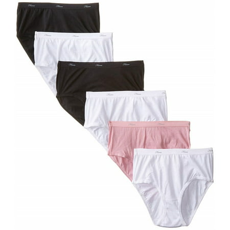 Hanes Women's 6 Pack Cotton Low Rise Brief Panty, Assorted, Small