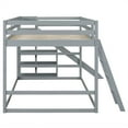 thumbnail image 6 of Euroco Wood Full over Full Bunk Bed with Slide and Ladder, 3-Tier Shelf for Kids Teens Bedroom, Gray, 6 of 15